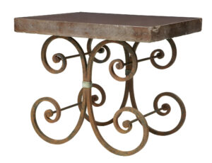 1920’s French Iron Baker Tables Marble Top — thumbnail 6