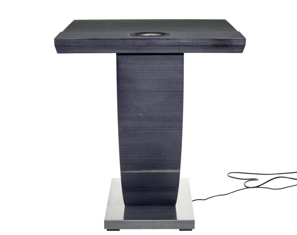 Bespoke Modern Grey Sycamore Kaelo Wine Bar Table — image 8