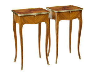 Pair of Early 20th Century French Walnut Side Tables — thumbnail 1