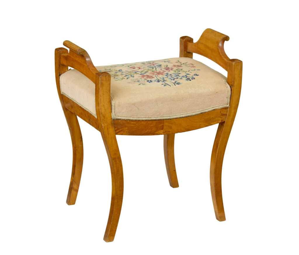 Mid 19th Century Swedish Birch Empire Stool