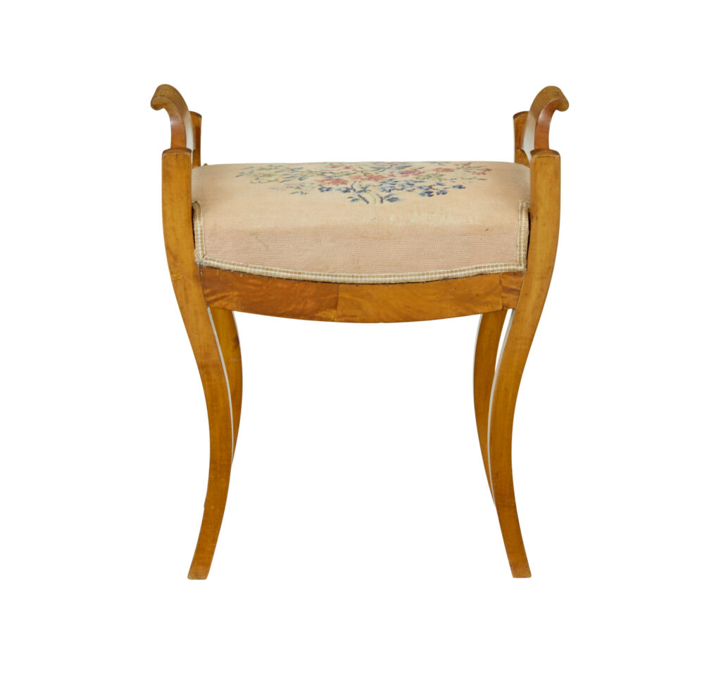 Mid 19th Century Swedish Birch Empire Stool — image 7