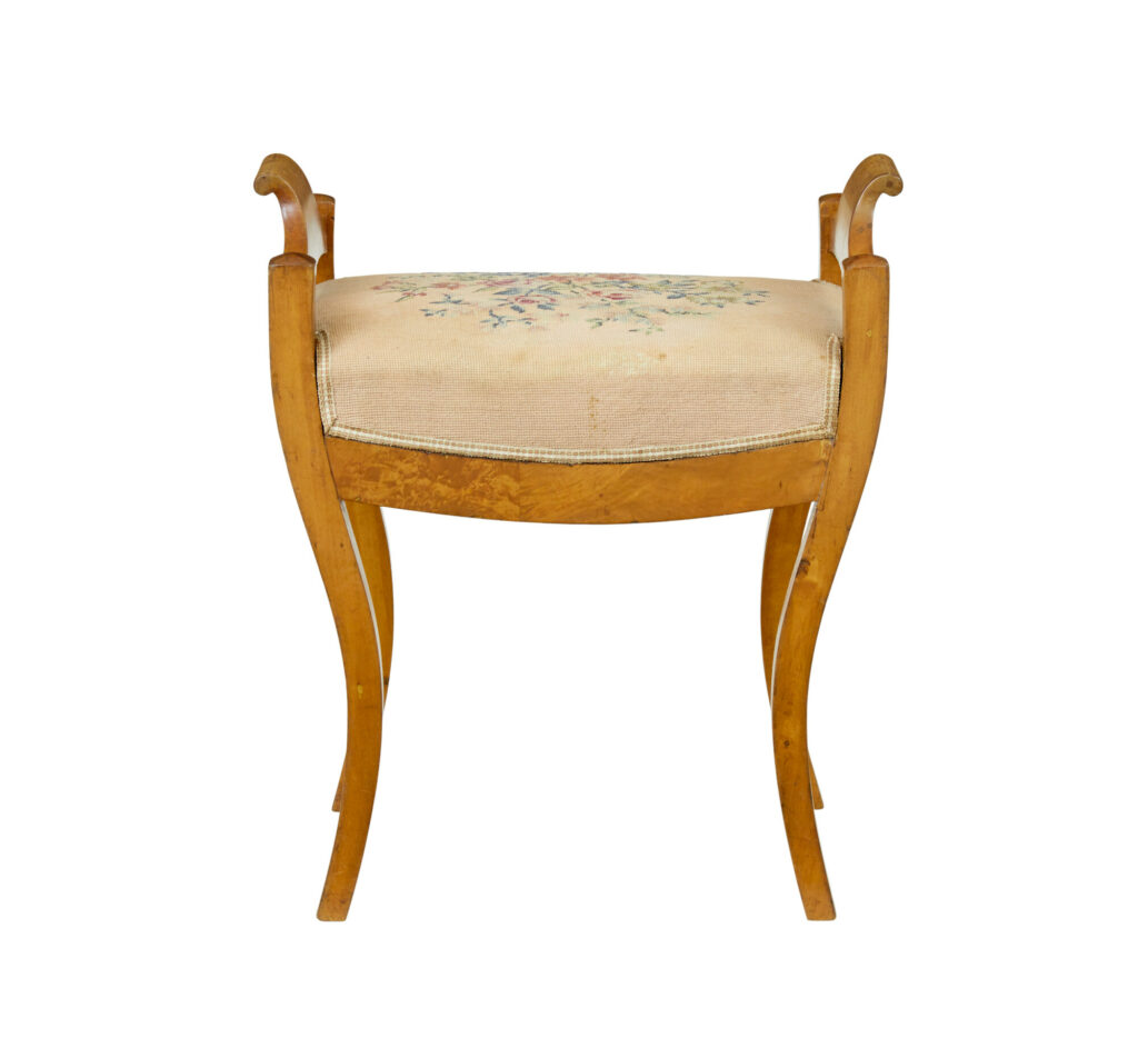 Mid 19th Century Swedish Birch Empire Stool — image 6