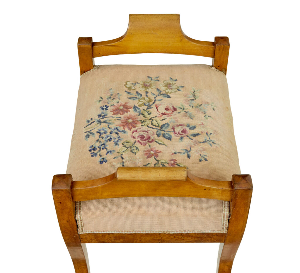 Mid 19th Century Swedish Birch Empire Stool — image 2