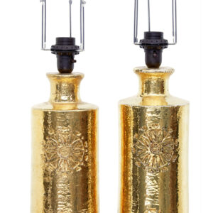 PAIR OF MID CENTURY BITTOSI GILT LAMPS FOR BERGBOMS