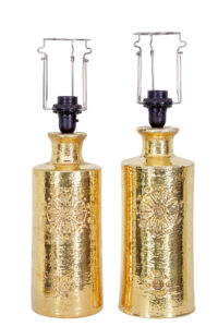 Pair of Mid Century Bittosi Gilt Lamps for Bergboms — thumbnail 6