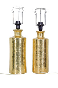 Pair of Mid Century Bittosi Gilt Lamps for Bergboms — thumbnail 2