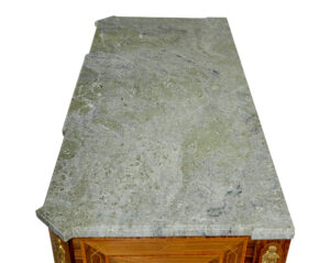 Early 20th Century  Inlaid Walnut Commode with Marble Top — thumbnail 6