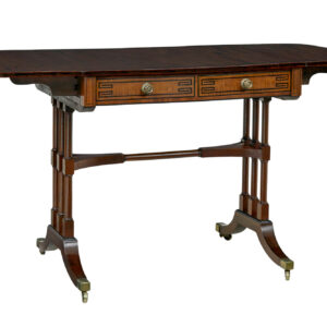 EARLY VICTORIAN INLAID MAHOGANY SOFA TABLE