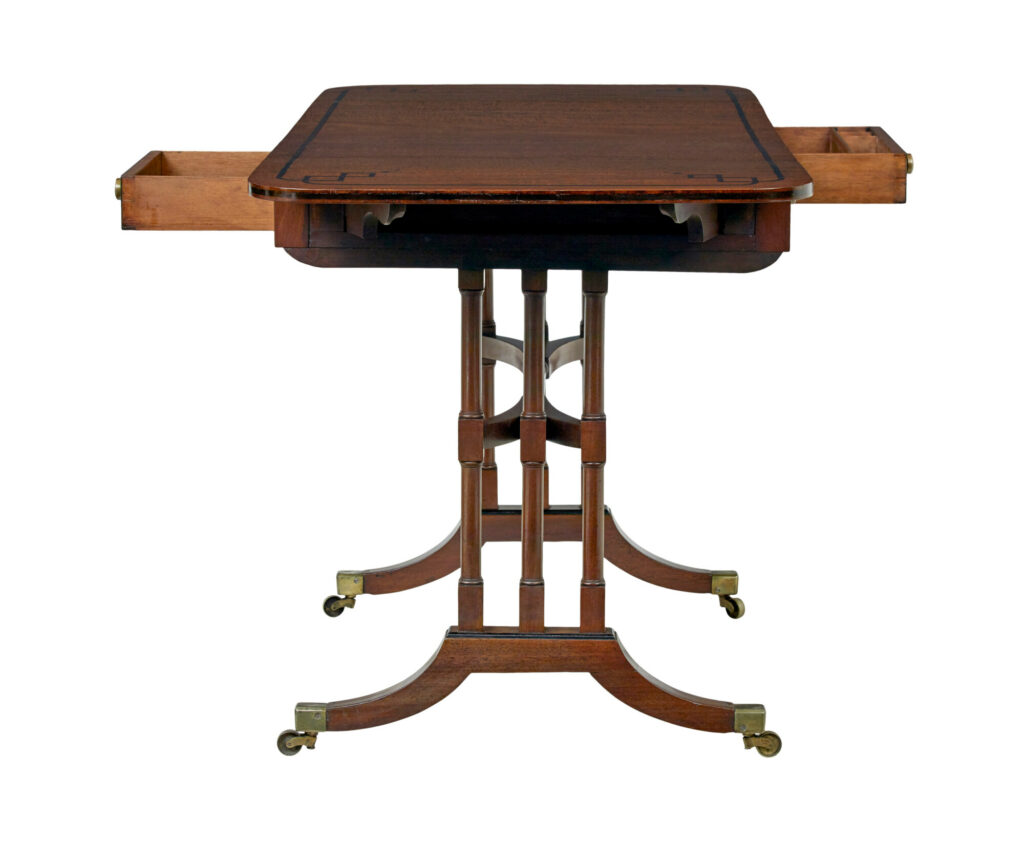 Early Victorian Inlaid Mahogany Sofa Table — image 10