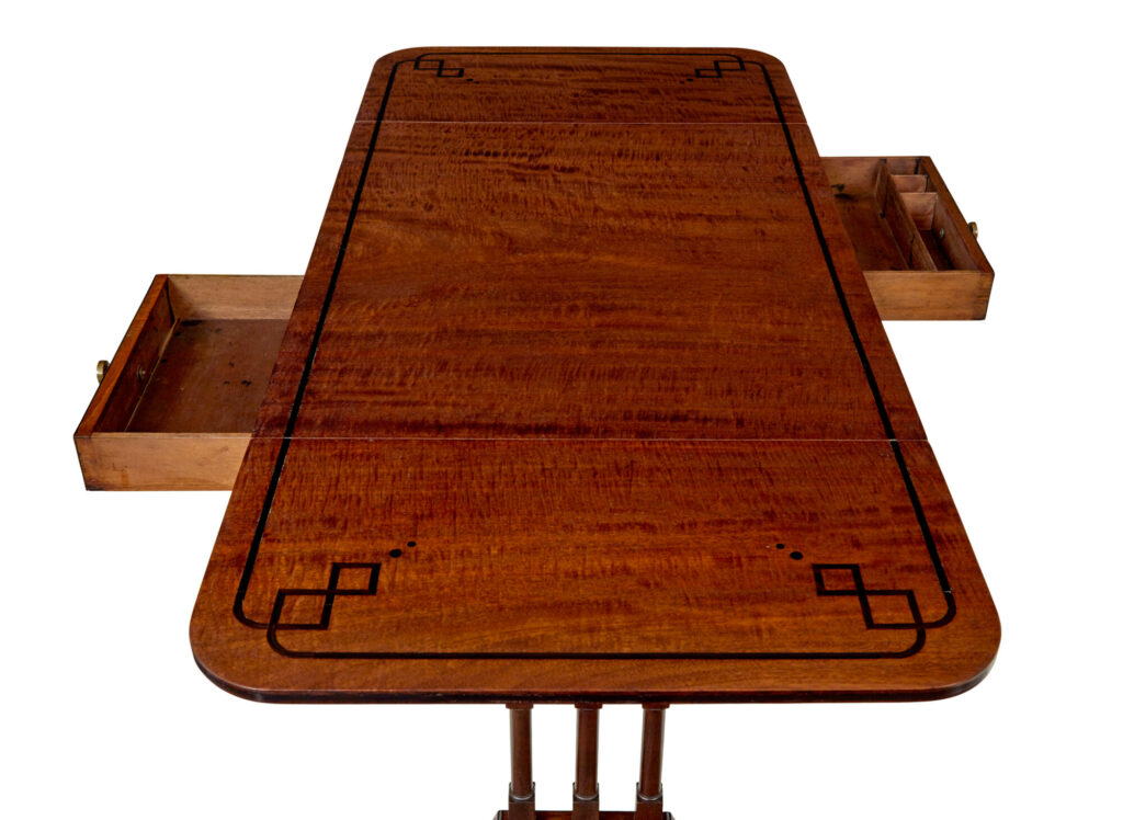 Early Victorian Inlaid Mahogany Sofa Table — image 9