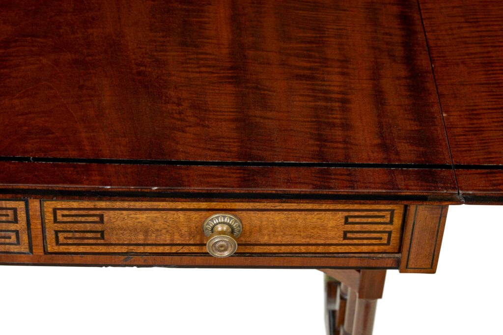 Early Victorian Inlaid Mahogany Sofa Table — image 6