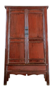 MONUMENTAL 19TH CENTURY CHINESE RED LACQUER CUPBOARD
