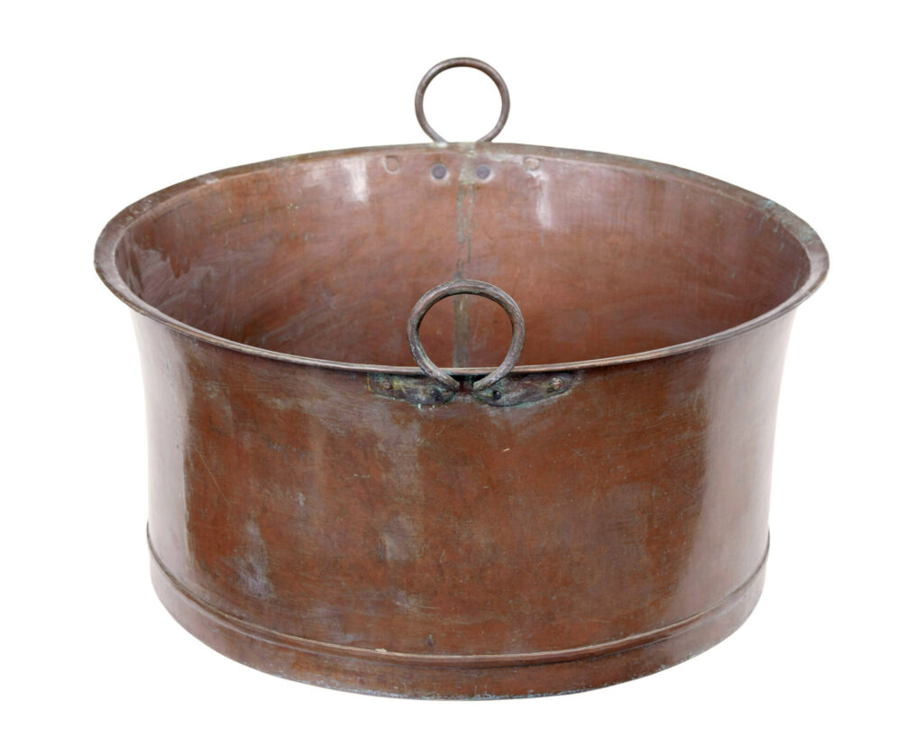 Late 19th Century Large Copper Cooking Vessel — image 3