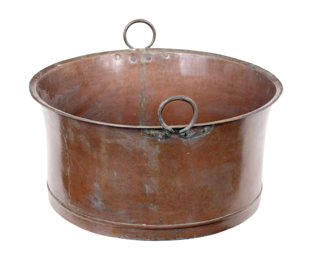 Late 19th Century Large Copper Cooking Vessel — image 1