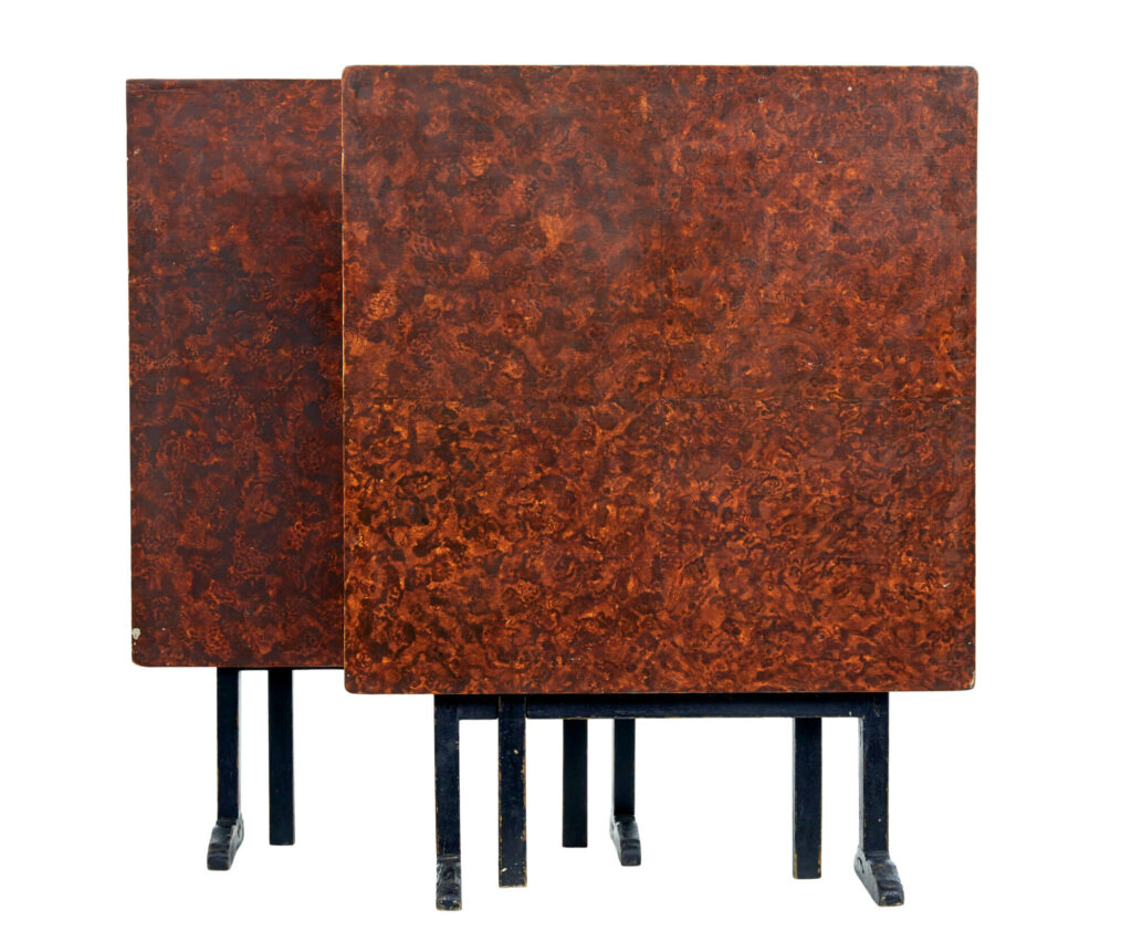 Pair of 19th Century Swedish Ragwork Painted Gate Leg Tables — image 7