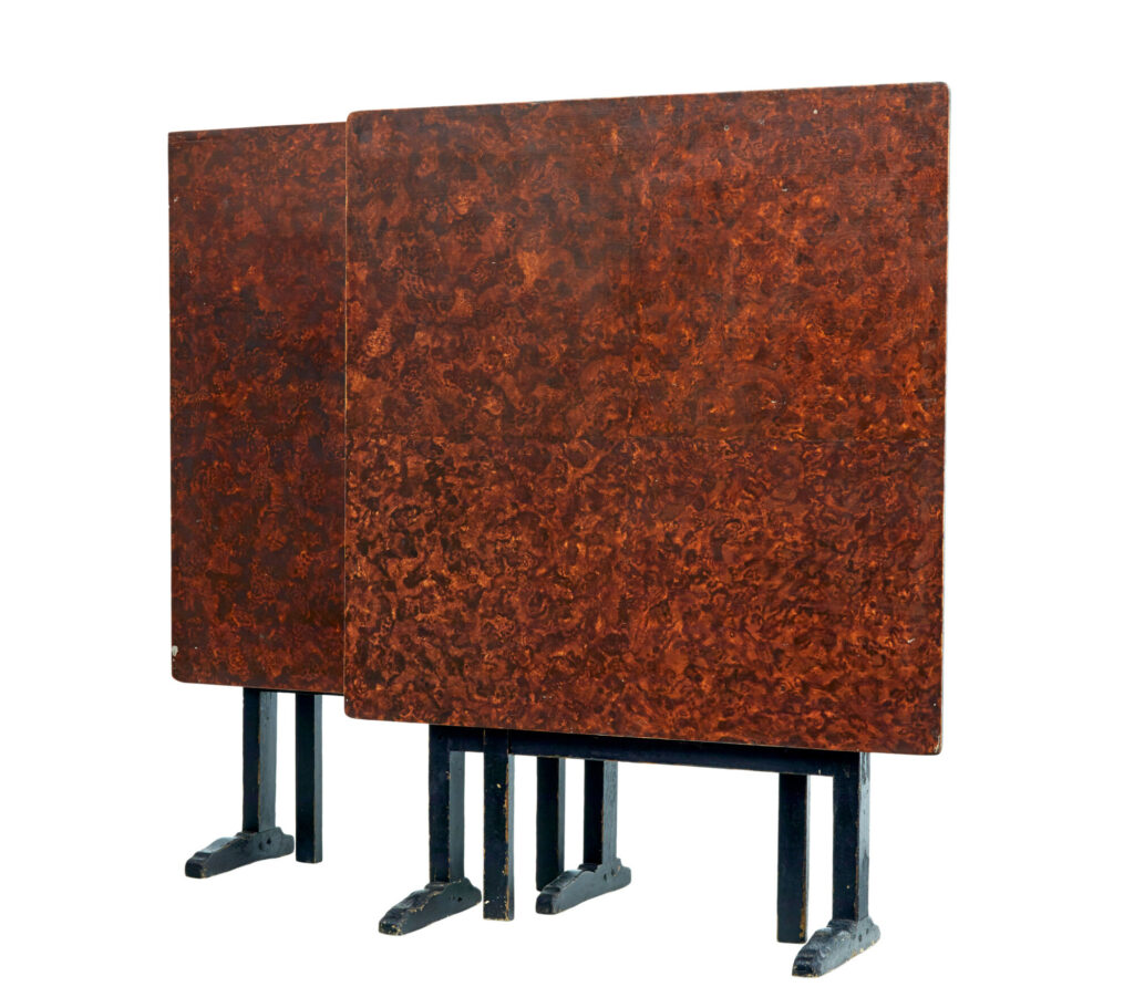 Pair of 19th Century Swedish Ragwork Painted Gate Leg Tables — image 6