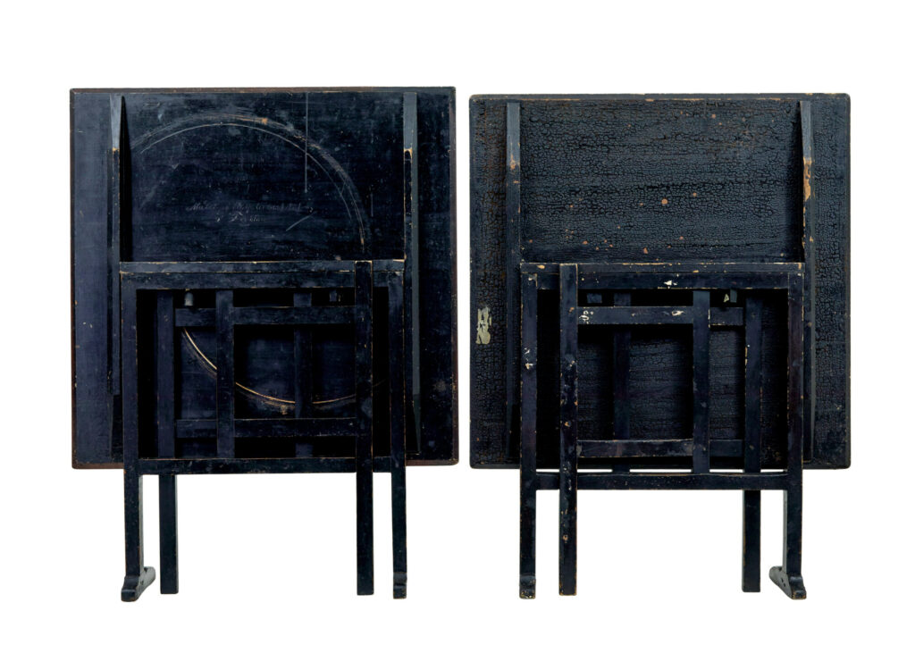 Pair of 19th Century Swedish Ragwork Painted Gate Leg Tables — image 3