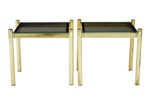 Pair of 20th Century Brass and Glass Side Tables — thumbnail 2