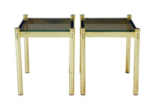 Pair of 20th Century Brass and Glass Side Tables — thumbnail 6