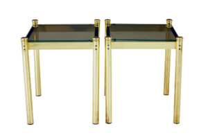 Pair of 20th Century Brass and Glass Side Tables — thumbnail 5