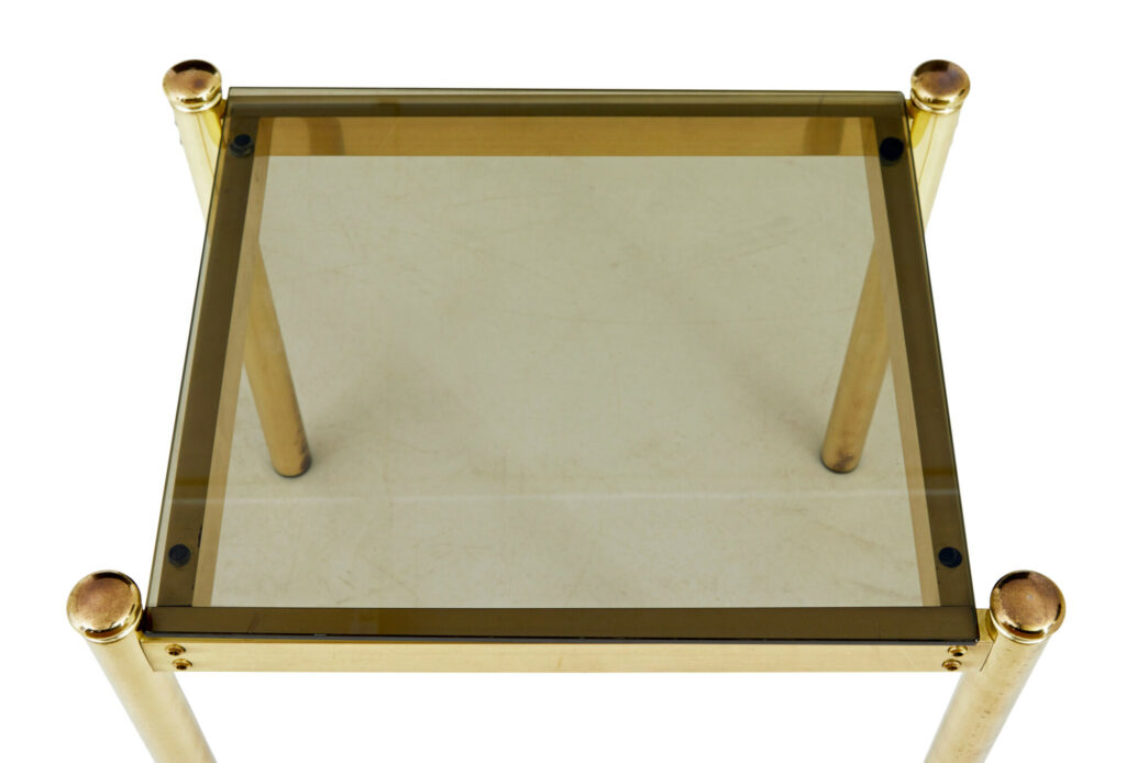 Pair of 20th Century Brass and Glass Side Tables — image 4
