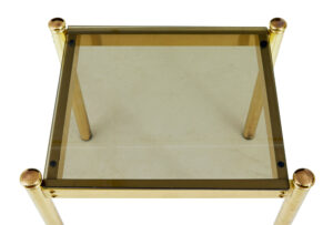 Pair of 20th Century Brass and Glass Side Tables — thumbnail 4