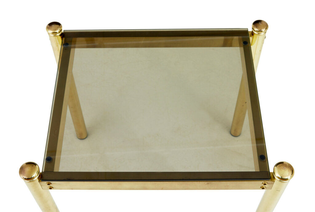 Pair of 20th Century Brass and Glass Side Tables — image 3