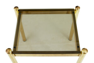 Pair of 20th Century Brass and Glass Side Tables — thumbnail 3