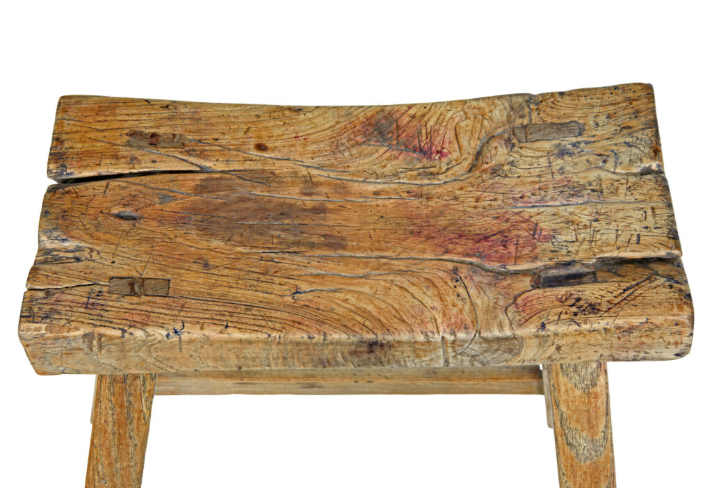 19th Century Rustic Chinese Hardwood Stool — image 3