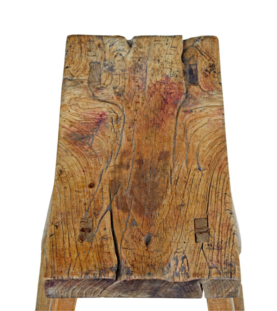 19th Century Rustic Chinese Hardwood Stool — image 2