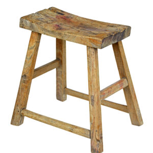19TH CENTURY RUSTIC CHINESE HARDWOOD STOOL