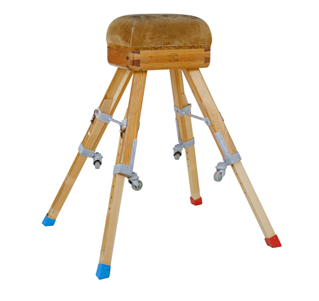 Mid Century Swedish Pine Gym Horse
