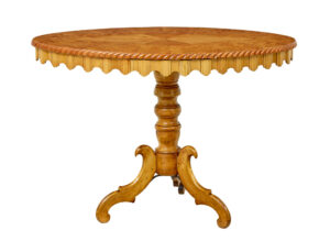 19th Century Inlaid Burr Birch Oval Occasional Table — thumbnail 6