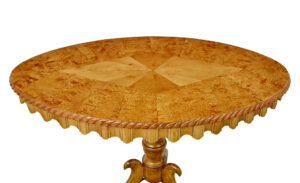 19th Century Inlaid Burr Birch Oval Occasional Table — thumbnail 5