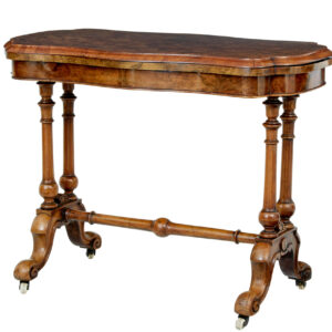 19TH CENTURY VICTORIAN INLAID WALNUT CARD TABLE