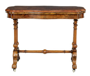 19th Century Victorian Inlaid Walnut Card Table — thumbnail 10