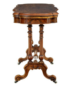 19th Century Victorian Inlaid Walnut Card Table — thumbnail 9