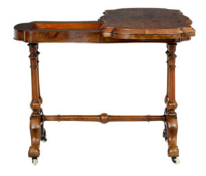 19th Century Victorian Inlaid Walnut Card Table — thumbnail 7