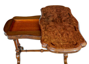 19th Century Victorian Inlaid Walnut Card Table — thumbnail 4