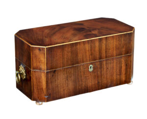 EARLY 19TH CENTURY REGENCY MAHOGANY TEA CADDY