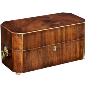 EARLY 19TH CENTURY REGENCY MAHOGANY TEA CADDY
