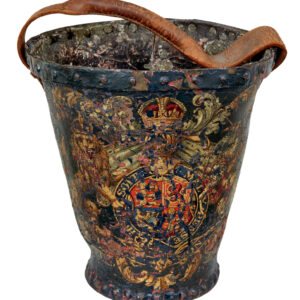 LATE 18TH CENTURY GEORGE III LEATHER HAND PAINTED FIRE BUCKET