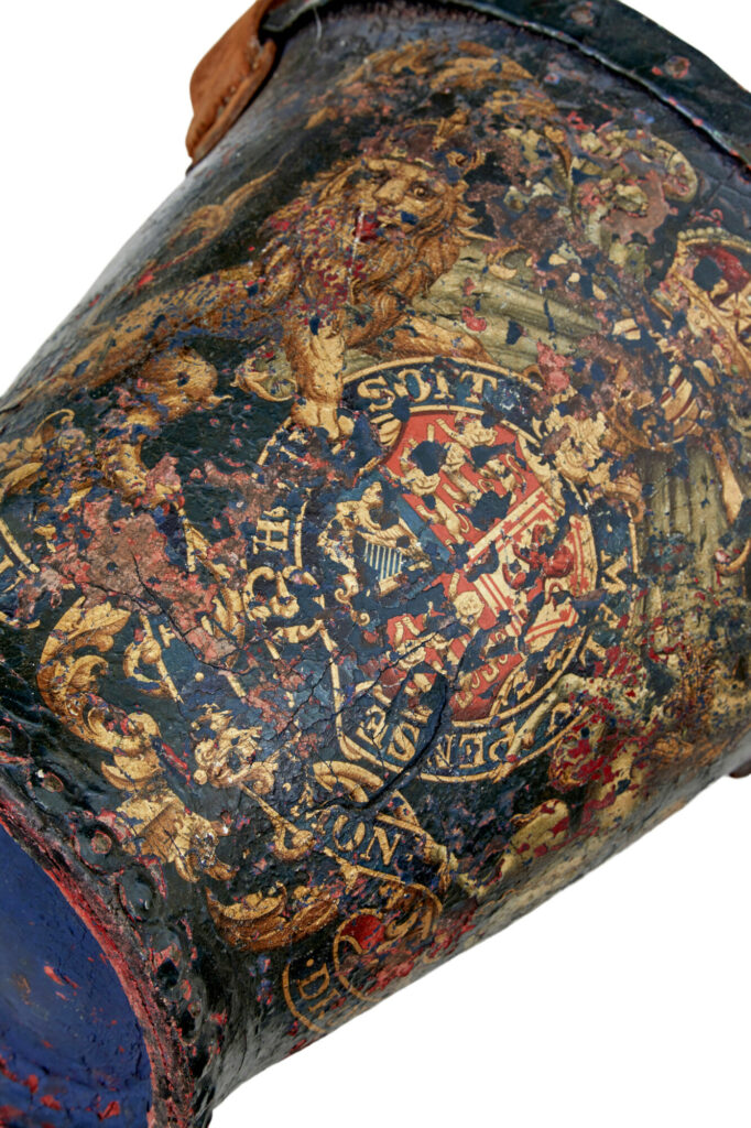 Late 18th Century George Iii Leather Hand Painted Fire Bucket — image 2