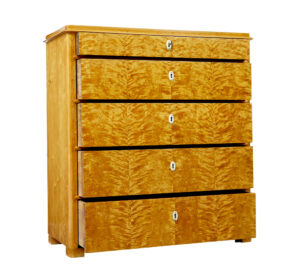19th Century Swedish Flame Birch Chest of Drawers — thumbnail 10