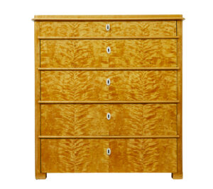 19th Century Swedish Flame Birch Chest of Drawers — thumbnail 9