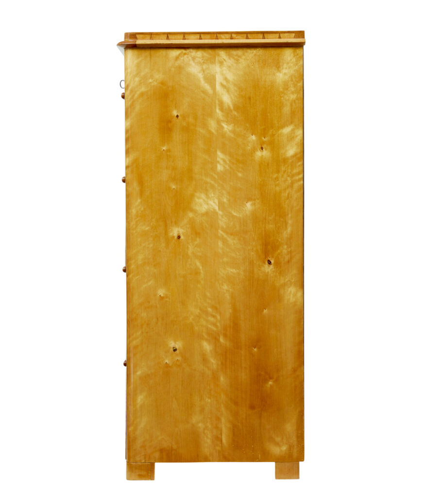 19th Century Swedish Flame Birch Chest of Drawers — image 8