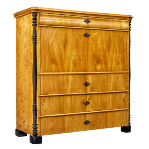 19TH CENTURY SWEDISH ELM AND BIRCH ESCRITOIRE WRITING DESK