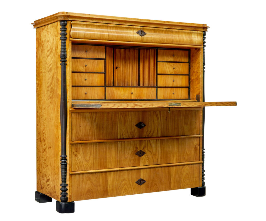 19th Century Swedish Elm and Birch Escritoire Writing Desk — image 13