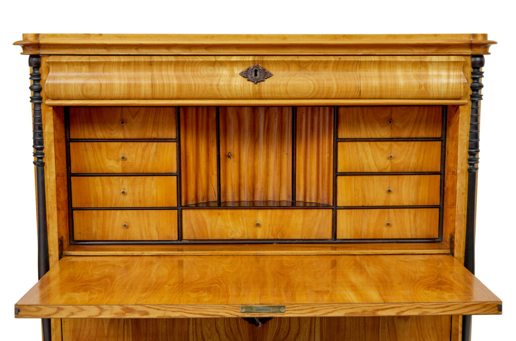 19th Century Swedish Elm and Birch Escritoire Writing Desk — image 6