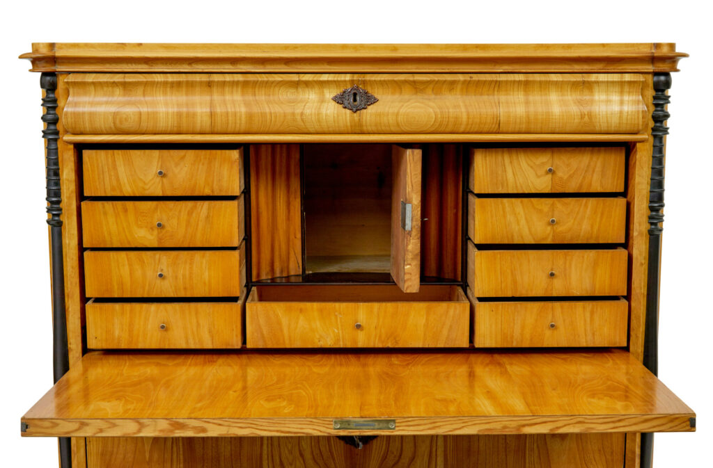 19th Century Swedish Elm and Birch Escritoire Writing Desk — image 5